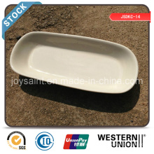 Stocked Ceramic 10′′ Rectangle Plate (white edge)